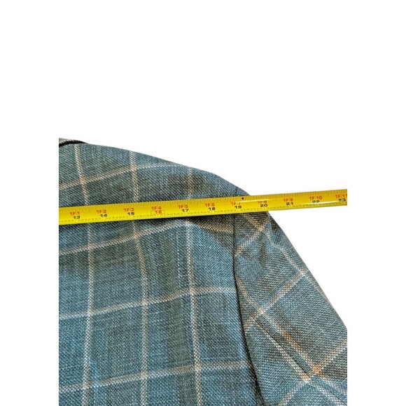 Jack Victor Blazer Mens Size 44L Austin Green Plaid Sport Coat Wool Silk Linen - Picture 13 of 13
